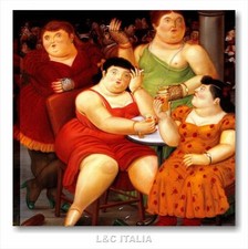 Botero, Quattro donne QUADRO 50x50 cm STAMPA SU TELA RIPRODUZIONE ARTE AUTORI