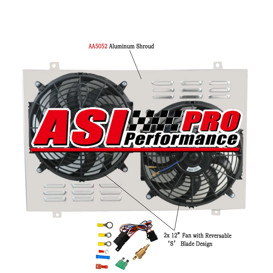Aluminum Shroud Fan+Relay for 1982-92 Chevy Camaro/ Pontiac Firebird TRANS AM V8 Foto 2 de 4