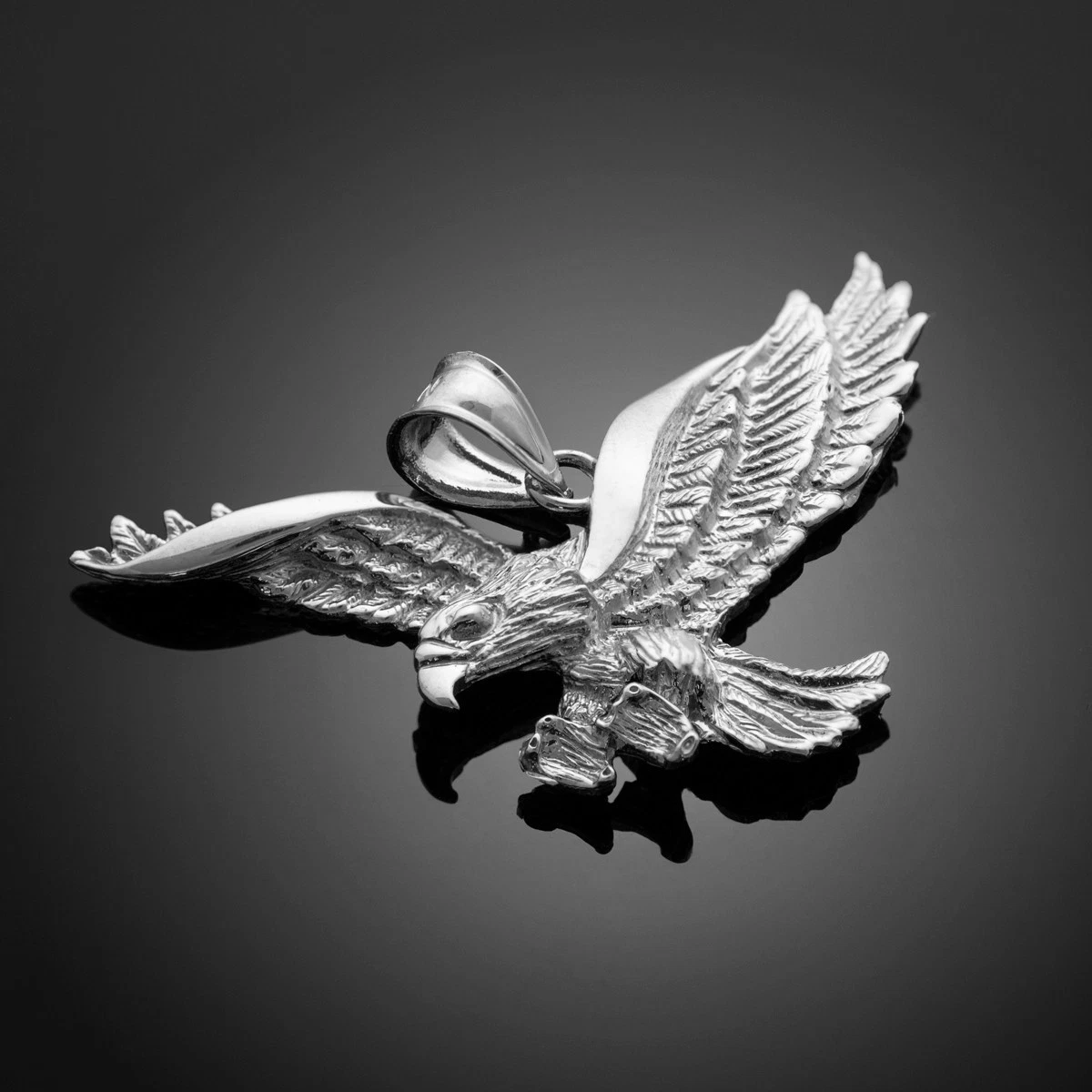 White gold eagle pendant deals