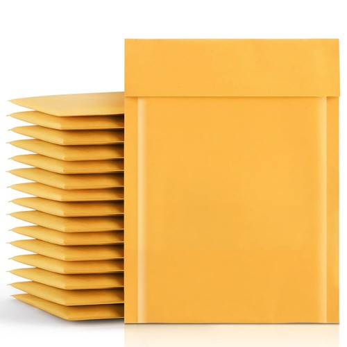 100 Pieces 10.5" x 16" Kraft #5 Padded Bubble Mailers For Shipping Small Items - Picture 2 of 6