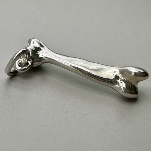 Classic Bone Pendant Dog Toy Charm Rembrandt Sterling Silver Highly Polished - Picture 2 of 8