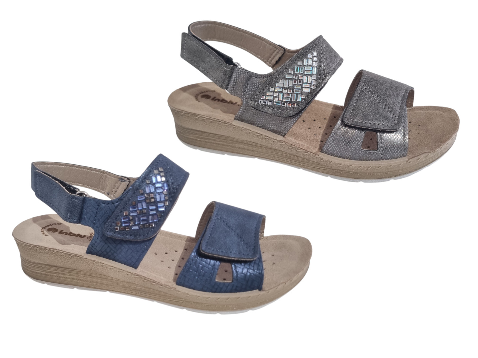 sandalo inblu donna regolabile pelle leggero flessibile