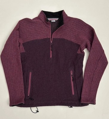 Westcomb Pullover Womens Small Fleece Wool Blend 1/4 Zip Purple Canada Sweater