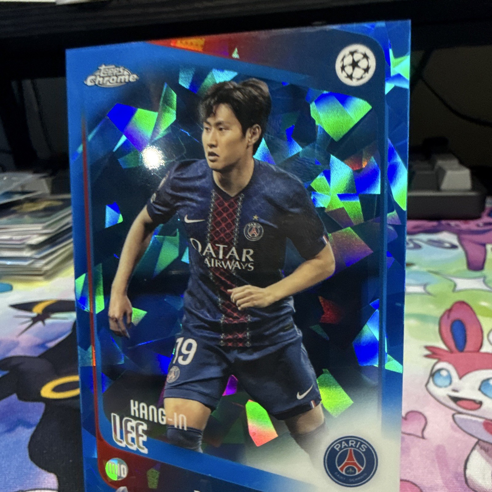 Topps Chrome UEFA Champions League 2024-25 Blue Mosaic Prizm 11-Card Lot 1 RC view 3