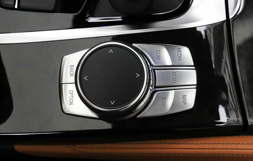 For BMW 5 Series G30 18-22 Matte Silver Central Console Multimedia Button Trim