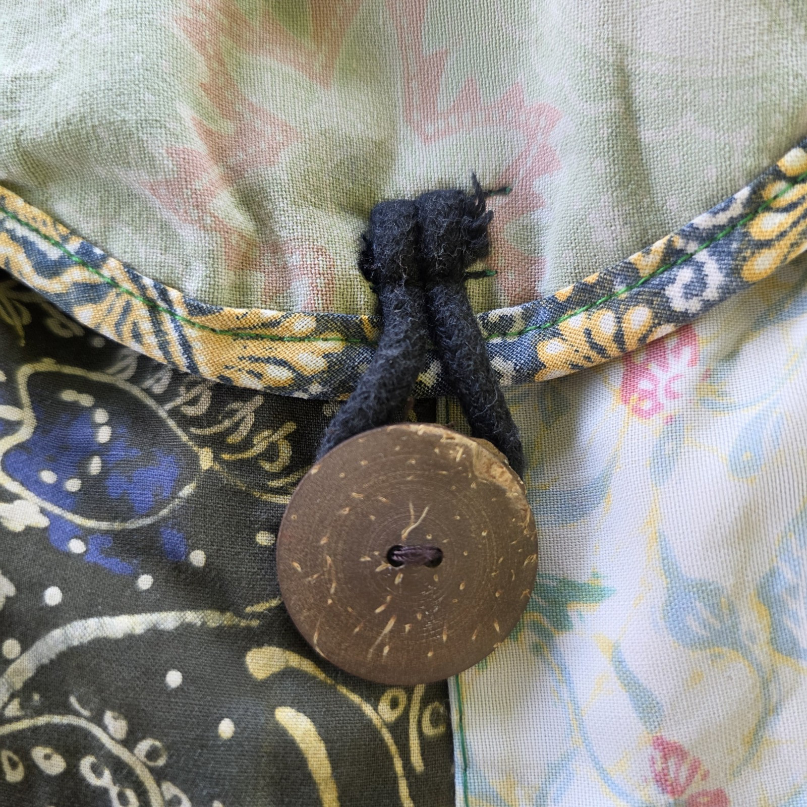 Boho Patchwork Cotton Backpack Drawstring Rucksac… - image 8