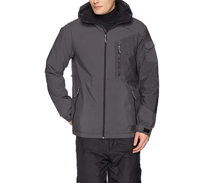 O'Neill Cue Gray Insulated Zip Front Hooded Snow Outerware Jacket Men's Size M