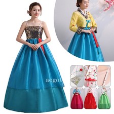 Korean Traditional Costume Women Hanbok Dress Set Performance Dance Clothing.