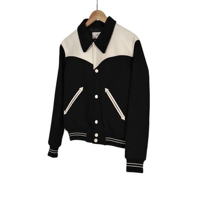 Celine Luxus Biar Herren Wolle Leder Western Teddy Varsity Blouson 144188380