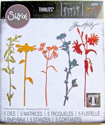 Wildflower Stems #3 Sizzix Thinlits Thin Metal Die Set by Tim Holtz 665221 NEW!