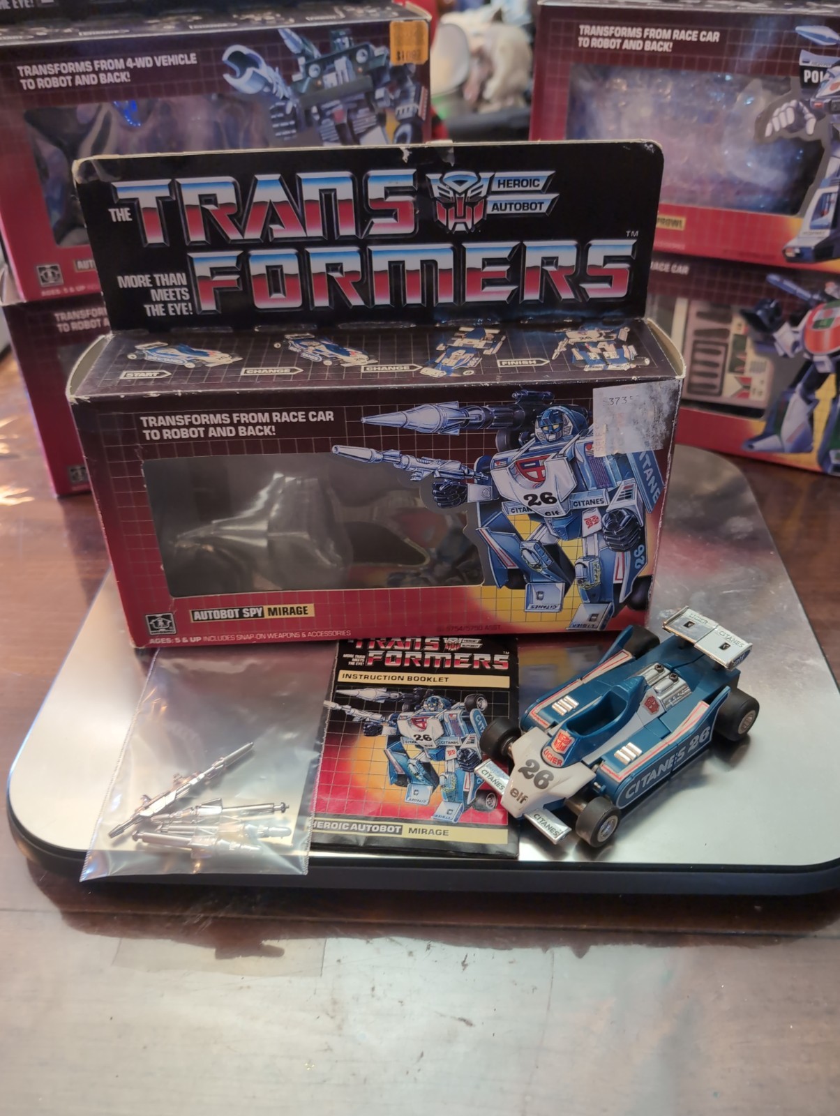 Mirage W/BOX 100% Complete 1985 Vintage Hasbro G1 Transformers Action Figure
