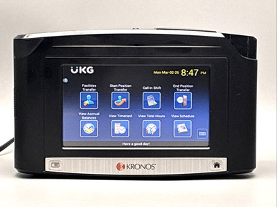 Kronos InTouch 9100 Time Clock 8609100-002 Badge Entry Factory Reset + Adapter