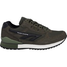 Hi-Tec Mens Trainers Silver Shadow Lace Up dark olive UK Size