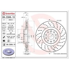2x Brembo Scheibenbremse vorne 3C0615301C 3C0615301D 5QN615301A 26269136