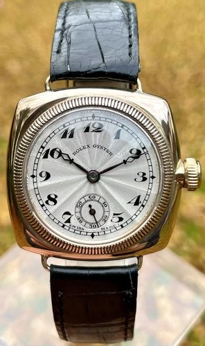 Rolex Oyster Extra Prima 1927/1934 Rare Gents Vintage Cushion Rose Gold Watch