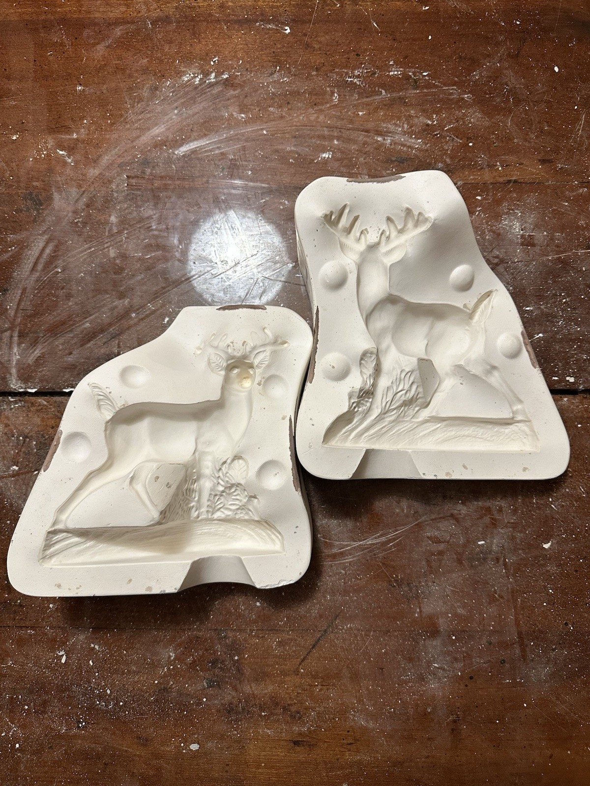 Vintage Indiana? X-180 Deer With Attached Antlers Fall Ceramic Slip Mold