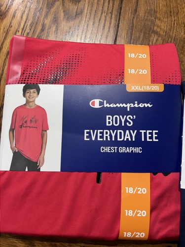 Champion Boys' Everyday Tee - Red Chest Graphic, Size 18/20 - Picture 10 of 11