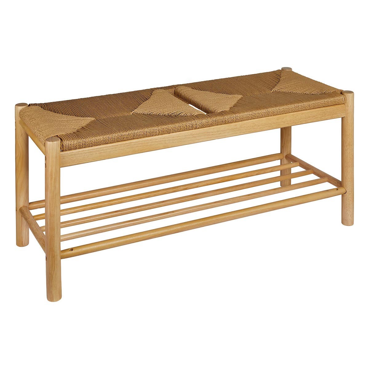 Banc en bois massif style scandinave Maesi 95cm meuble de cuisine naturel