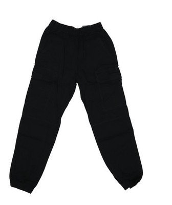H&M Pants Youth 8-9Y Black Cargo Joggers Elastic Waist Cuffed Pockets Cotton
