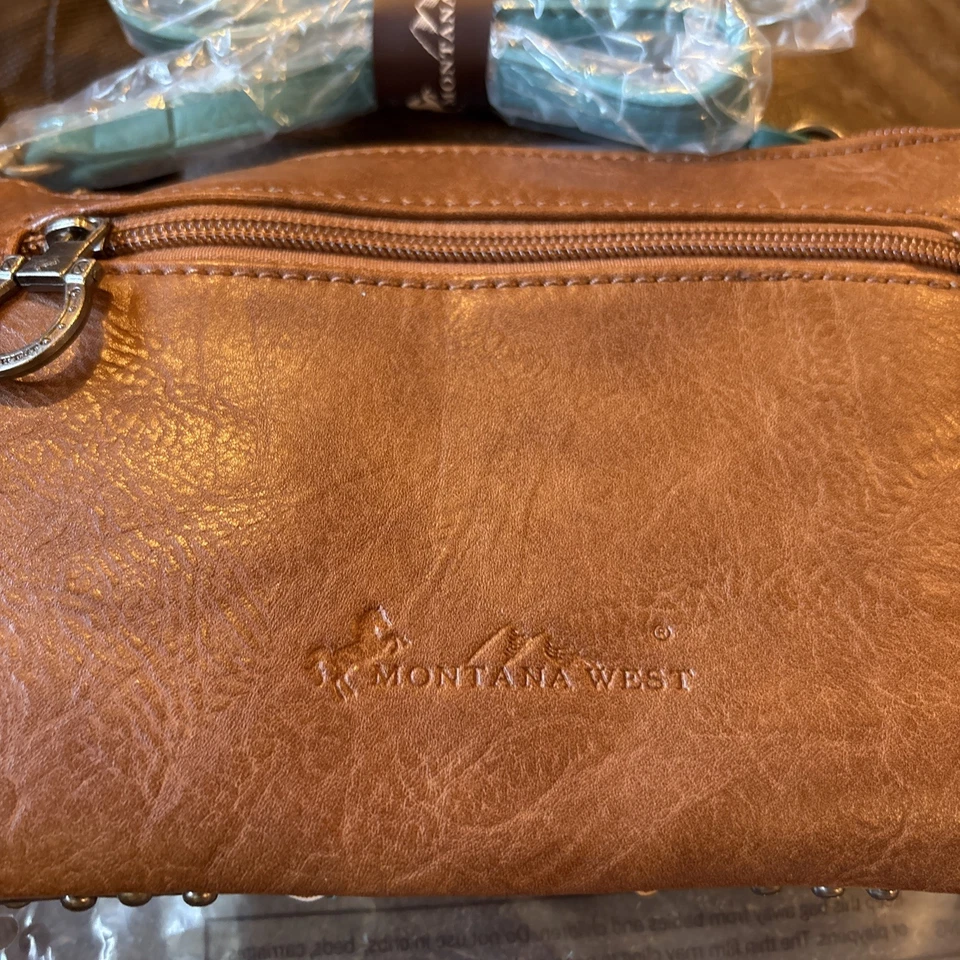 MontanaWest Leather Studded Wallet with Turquoise Accents - Image 3 of 4