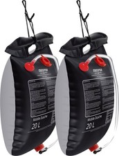 2x Sac de Douche Solaire Portable d'exterieur Camping Pliable 20 L Jardin Voyage