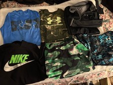 Under Armour /nike Boys Size Youth Large L Set Of 6 Hoodies And Tops T-shirt Euc