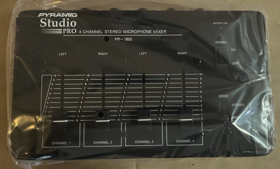 Pyramid Studio Pro 4 Channel Stereo Microphone Mixer Model PR-1800 OPEN BOX - Image 2 of 4