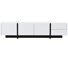 TV Stand TV Console Table for TVs Up to 80'' with High Gloss UV Surface