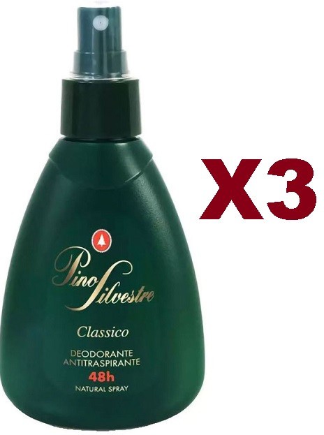 3 PZ PINO SILVESTRE CLASSICO DEODORANTE ANTITRASPIRANTE VAPO NO GAS 75ML DEO