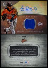 2014 Bowman Inception Eduardo Rodriguez Auto Relic Patch 2/10 #AR-ER GAME USED