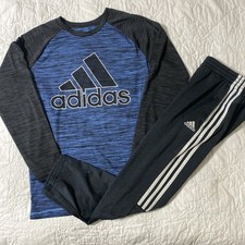 Boys Youth adidas Athletic Pants L/S Shirt Set Outfit, Large 14/16