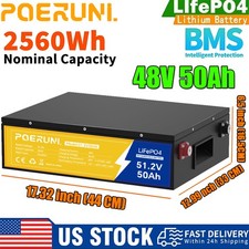 48V 50Ah LiFePO4 Lithium Battery Built-in BMS 15000 Deep Cycle Golf Cart Battery