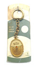 Vintage NOS November Birthstone Topaz 18 kt. Gold Finish Keyring Keychain — photo 1