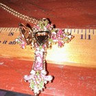 Kirk’s Folly  Cross Pendant/ locket Necklace  gold tone signed — photo 4