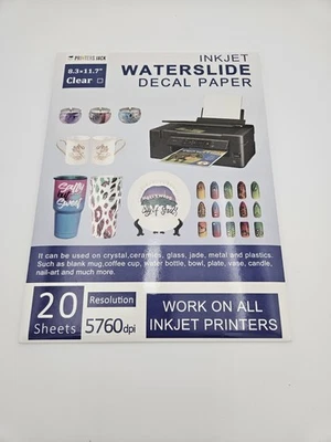 Printers Jack Clear Inkjet Waterslide Decal Paper, Open Box Includes 15 Sheets - Image 1 of 3