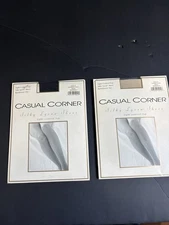 2 Pair Casual Corner Light Control Top Pantyhose Size B (1) Champagne & (1) Navy