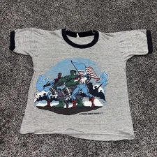 Vintage Marvel Comics Group 1975 Kids Size 12 T-shirt Rare USA Avengers Flaws