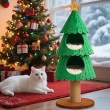 Modern Cat Tree Cats Beds Furniture Unique Cozy Hideout Claw Xmas Decor