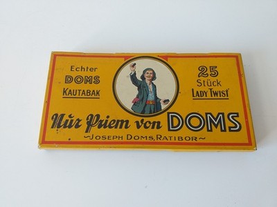Reklame Blechdose Echter DOMS Kautabak 25 Stück Lady Twist  , 080426-20