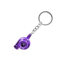 Car Turbo Keychain, Creative Charming Polished Turbocharger Key Small-purple