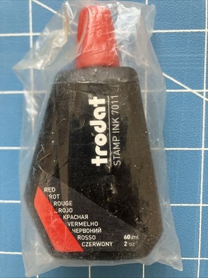 Trodat Refill Stamp Ink 7011 **2 oz 60 mL** Bottle, Red Color, New, Ships Free!
