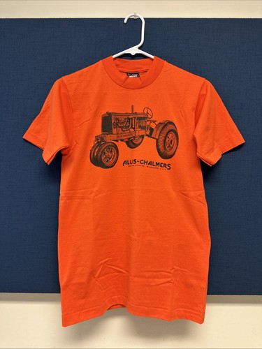 Allis Chalmers Shirt Original Vintage Orange Size Small Farm Tractor T Shirt S - Picture 1 of 8