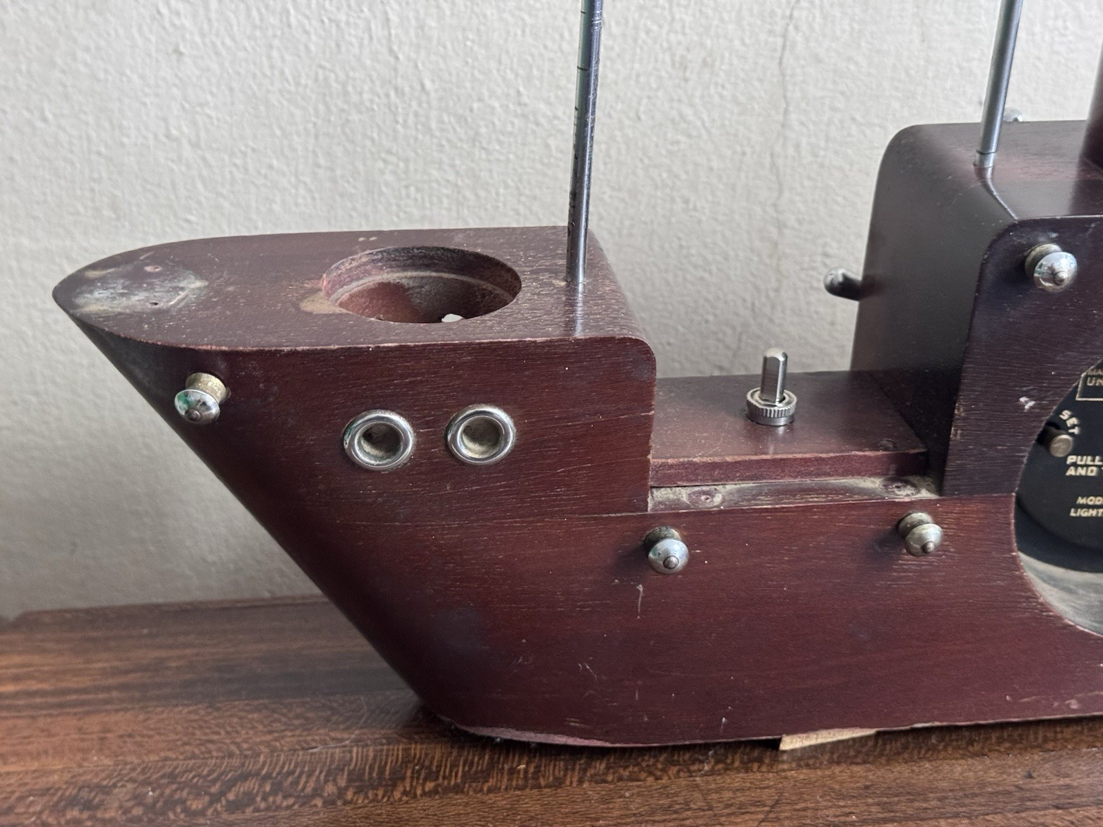 Vtg United Clipper Ship Clock 811 Has Been Through A Bad Storm As-Is