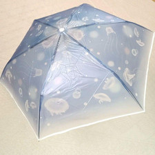 Folding vinyl umbrella Enoshima Aquarium collaboration Wpc. umbrella Light blue