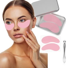 Under Eye Patches, Reusable under Wrinkle Silicone Mask Pink, Plump Fine Lines &