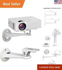 Adjustable Mini Projector Mount - Easy Install 8 lbs Capacity in White
