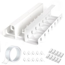 Under Desk Cable Management, 2 Pack 17" Cable Tray Organizer, No Drill or Scr...