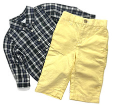 New With Tags Polo Ralph Lauren Boys Tartan Plaid Shirt  Oxford Pant Set sz 9m