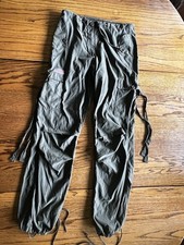 Small Womens UFO Rave Drawstring Pants made for dancing and vintage parties