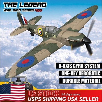 USA Volantex Spitfire WarBird 2.4G 4CH Plane RC Airplane 6-Axis Gyro Foam Glider